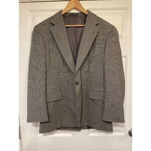 44R Gray Herringbone Blazer 2 Button Sport Coat Tom James Executive Tailored USA